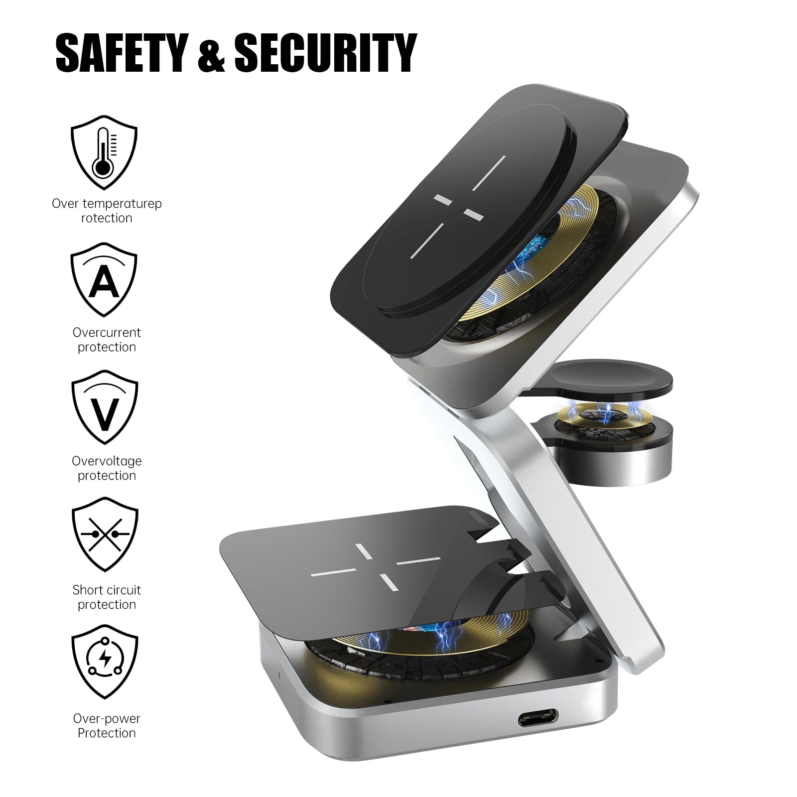 DigitalGadgets™ 3 in 1 Foldable Wireless Charger